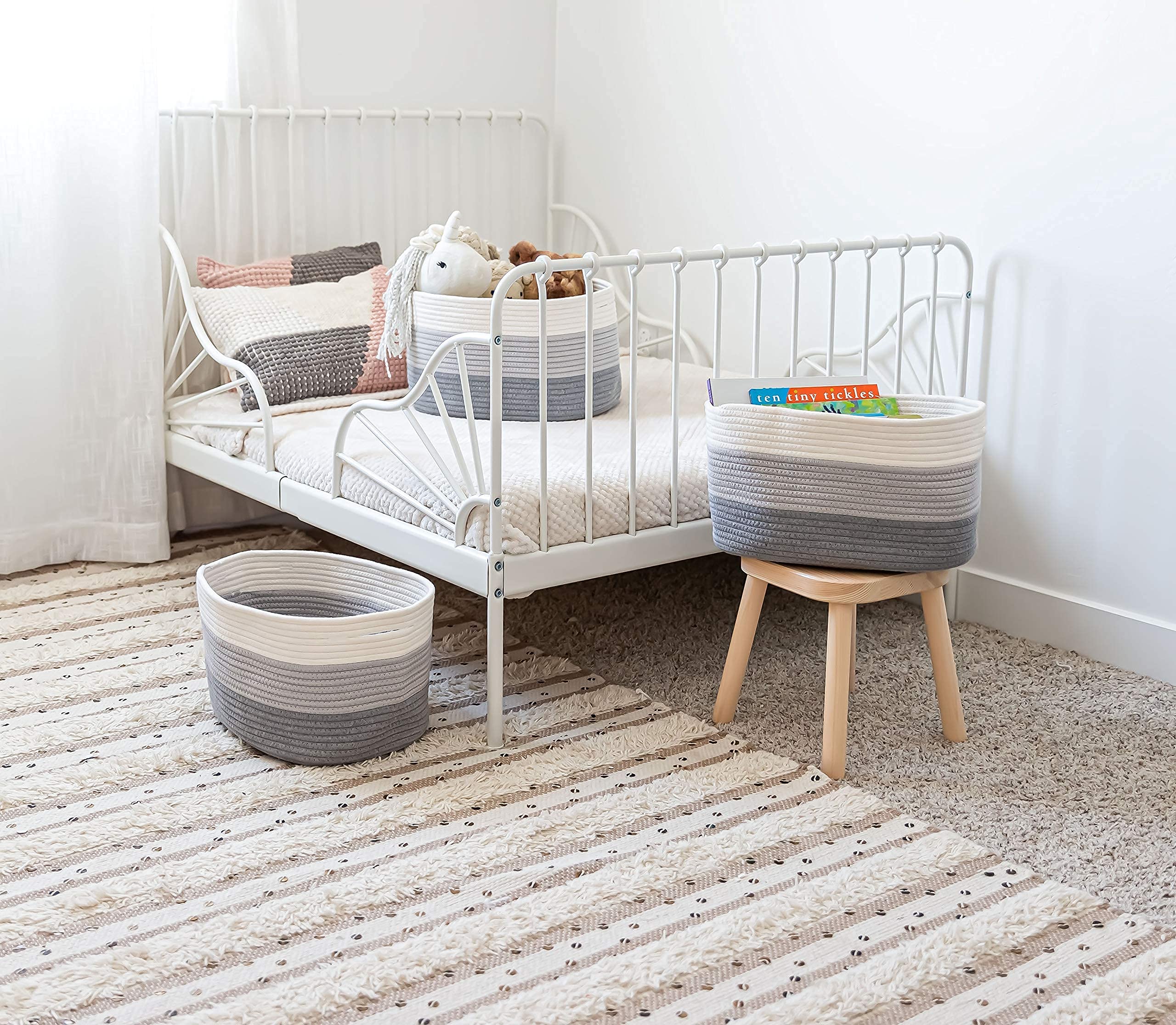 OrganiHaus filled with folded blankets showing soft storage and space-saving benefit