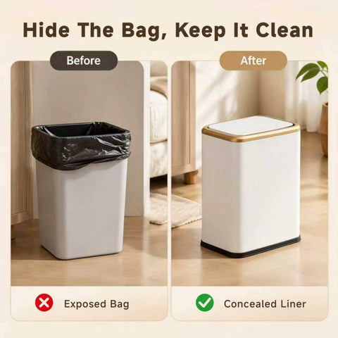 organizelink closeup of swing lid detail highlights easy hands-free disposal
