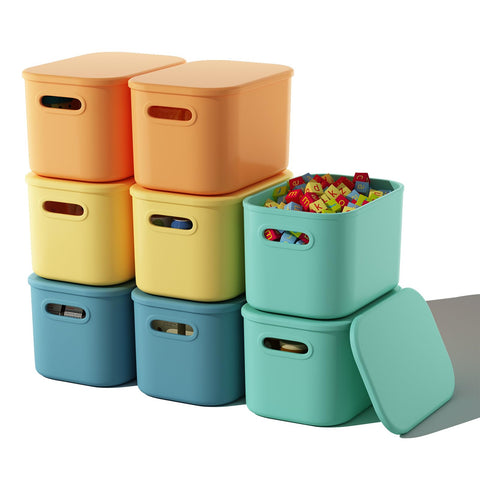 ORGIDOL front view showing eight colorful bins for easy sorting