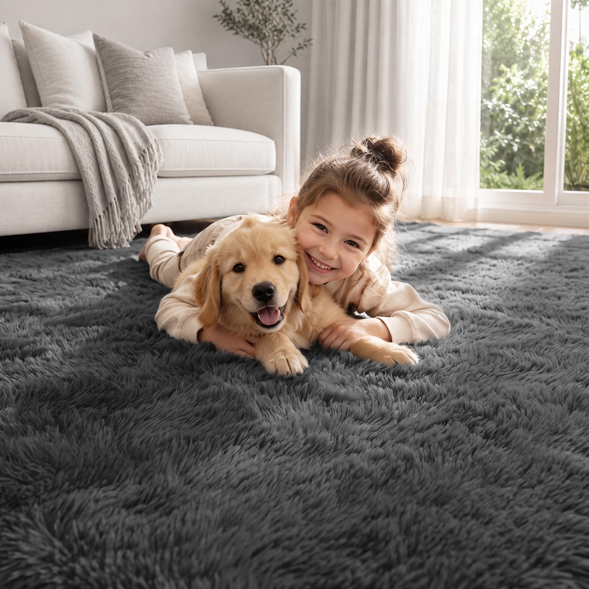 Oriannal non-slip backing detail secures rug on hard floors