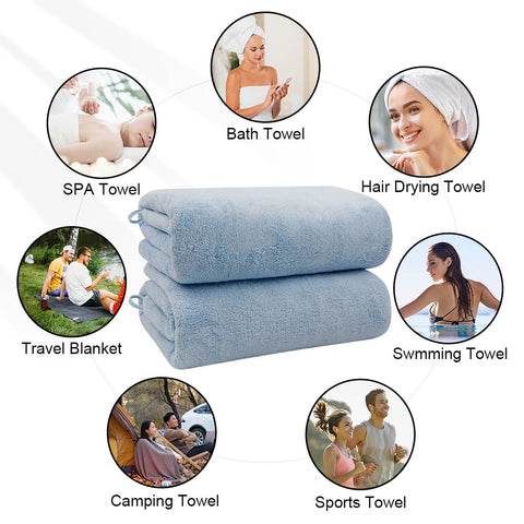 Orighty towels styled in bathroom scene conveying cozy, practical luxury