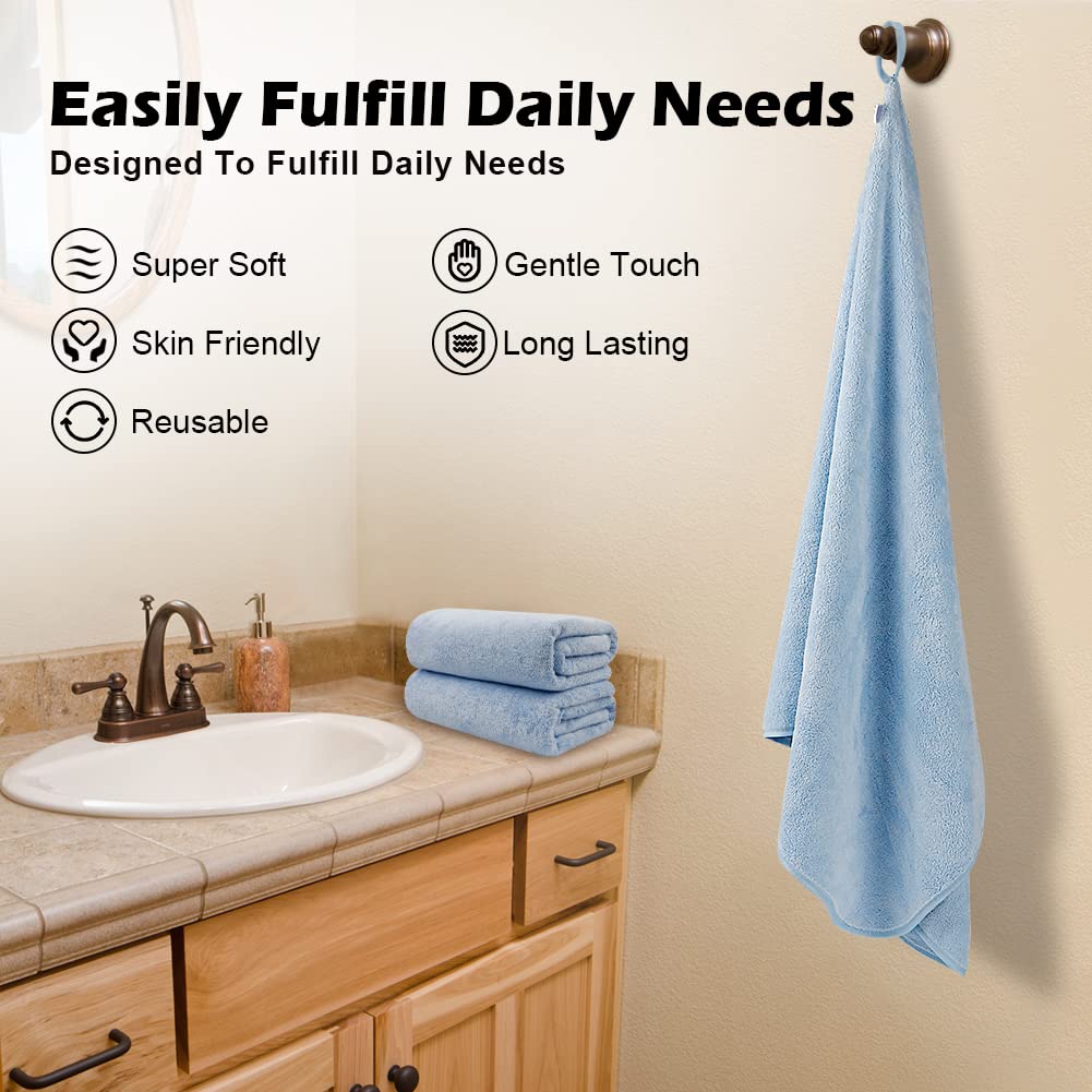 Person using Orighty towel to dry off showing fast absorbency benefit