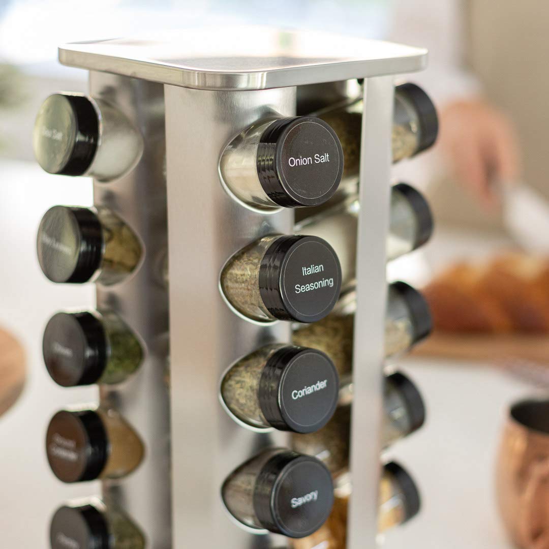 Orii spice rack on a modern kitchen counter demonstrating tidy storage