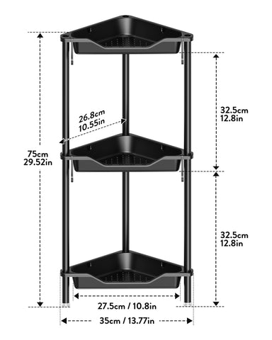 Orimade shelf with tall bottles showing generous tier spacing and capacity
