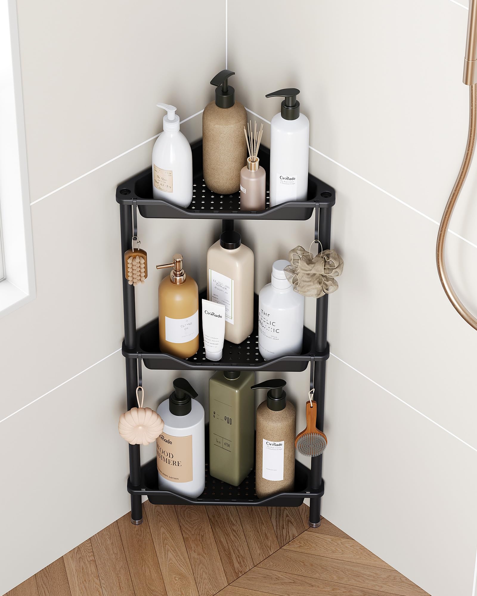 Orimade caddy in styled bathroom setting improving organization and flow