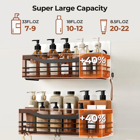 Orimade scale comparison with toiletries showing capacity for shampoo bottles
