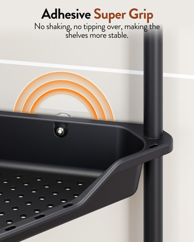 Orimade side profile in a shower corner highlighting space-saving triangular footprint