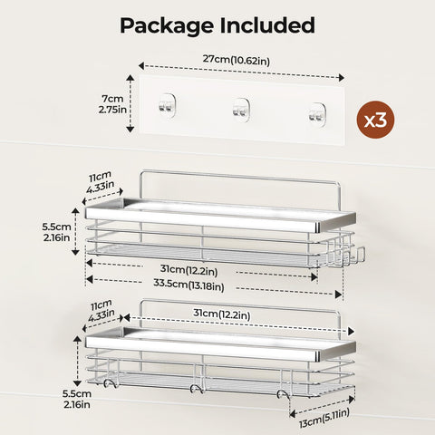 Orimade top shelf with bottles keeps shampoo accessible and upright