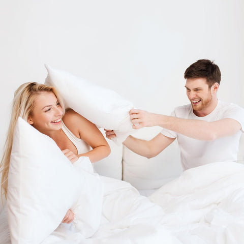 ORJ inserts styled on bed providing decorative comfort and cohesive decor