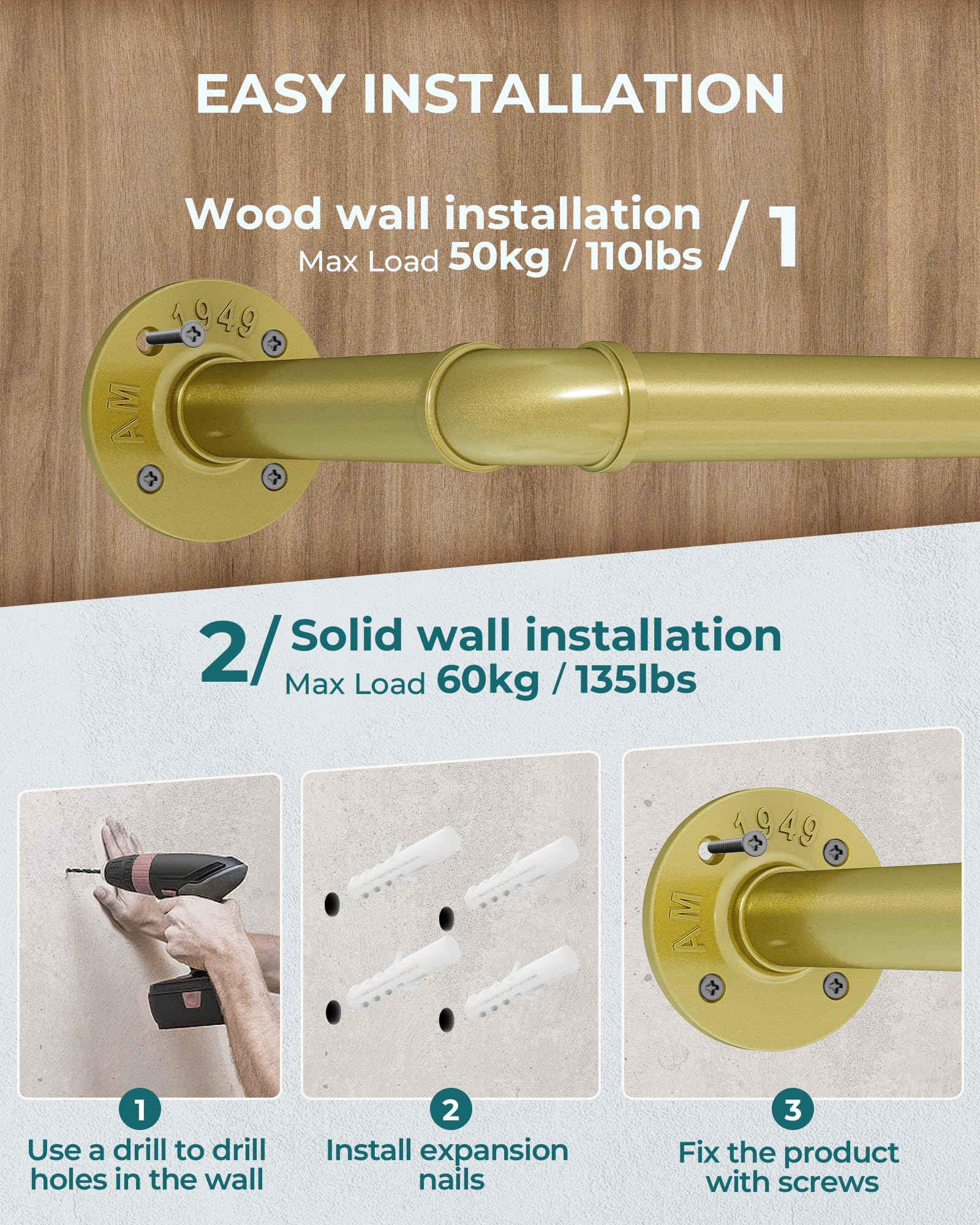 OROPY installed in closet with clothes to show scale and increased storage capacity benefit
