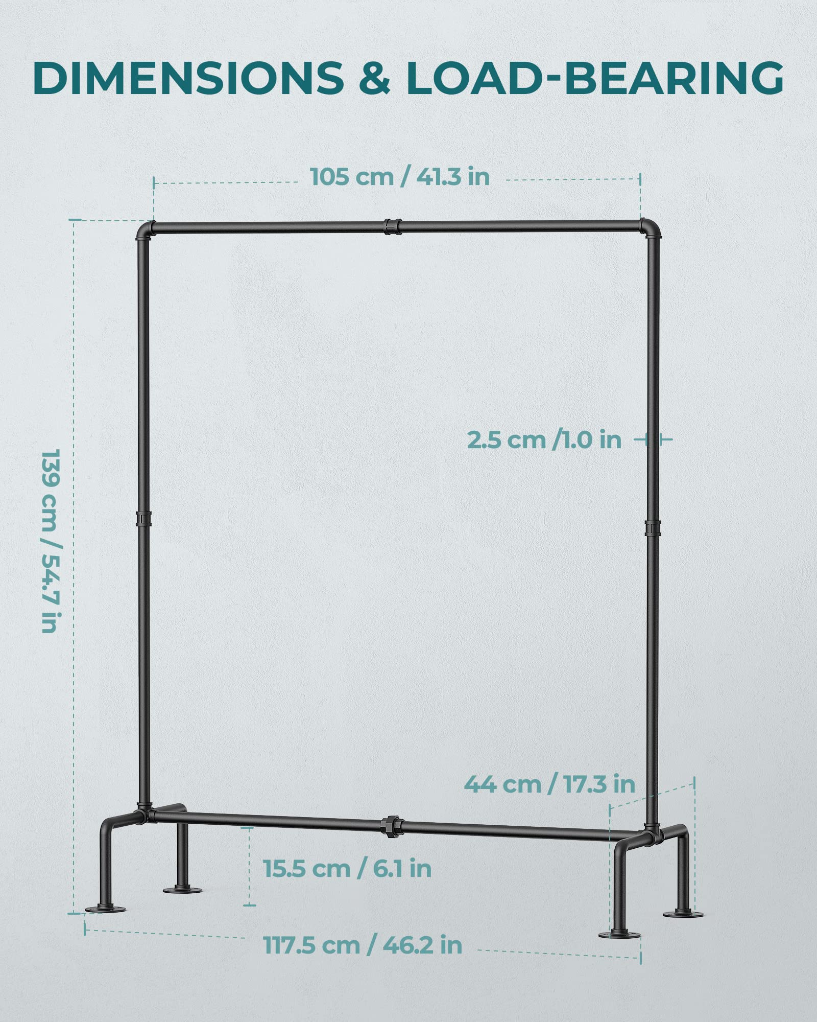 OROPY rack loaded with clothes demonstrating organized outfit visibility