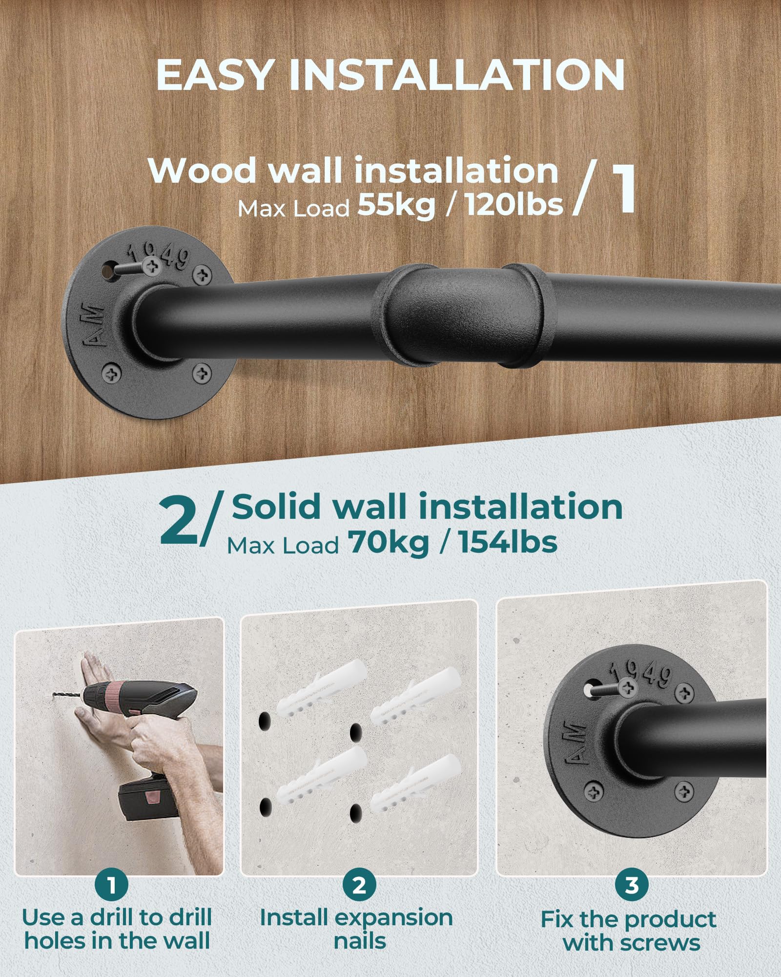 OROPY rack mounted on brick wall adding industrial style and space savings