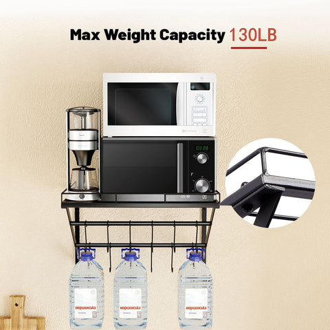 OROPY shelf loaded with pots and air fryer demonstrating heavy-duty storage capacity