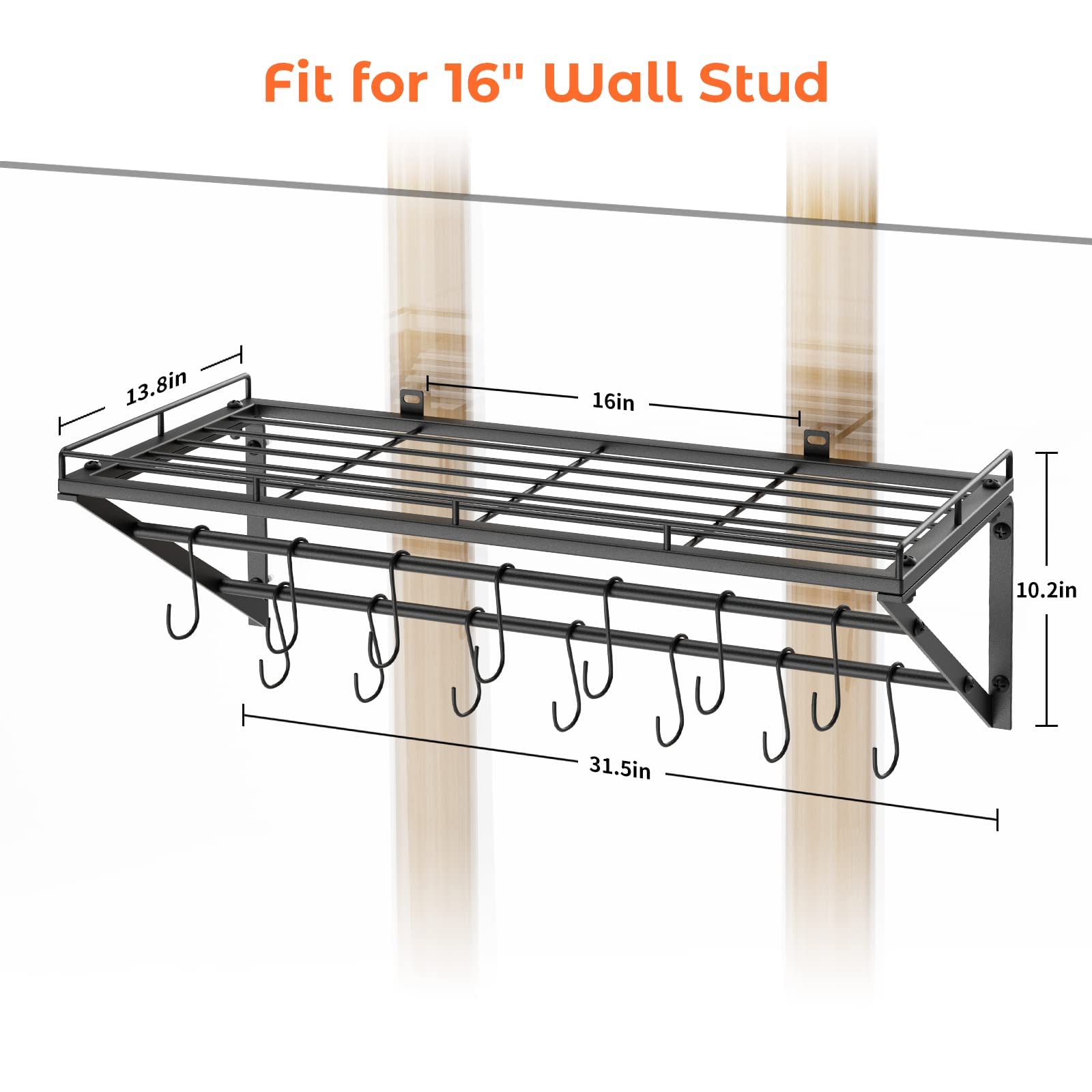OROPY side profile showing triangular mount above shelf for flexible installation options