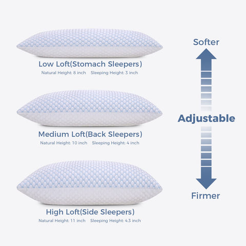 OSBED shredded memory foam clusters detail showing adjustable loft support