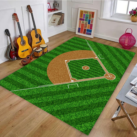 Osimiccp front view of baseball rug showing full design and sports appeal