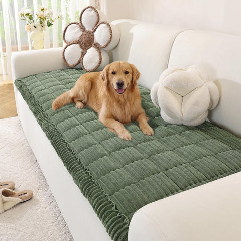OstepDecor front view couch cover protecting sofa from pet messes