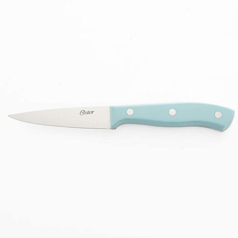 Oster knife beside apple showing scale and precise cutting benefit