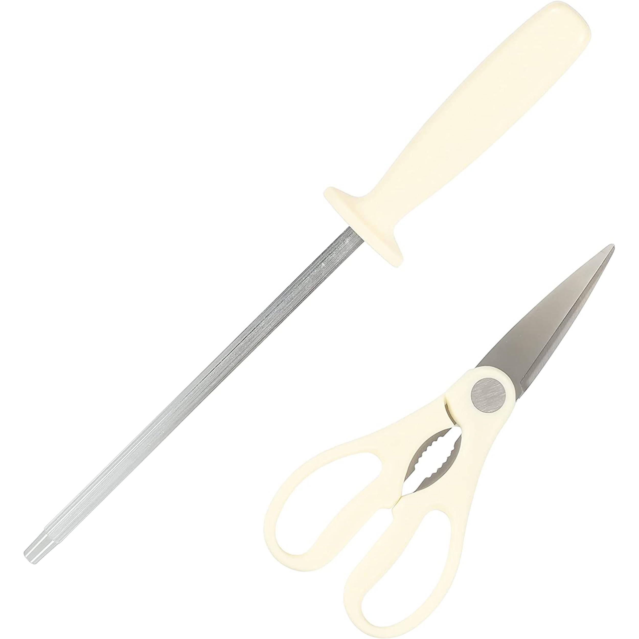 Oster six steak knives arranged to show matching blades and dinner-ready slicing