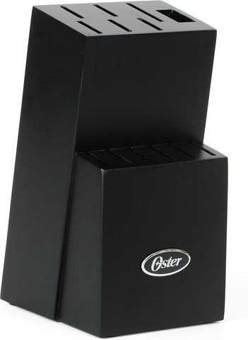Oster knives beside cutting board showing scale and full-set versatility for home cooks