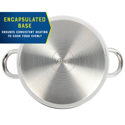 Oster Sangerfield sauté pan in use simmering food showing consistent cooking benefit
