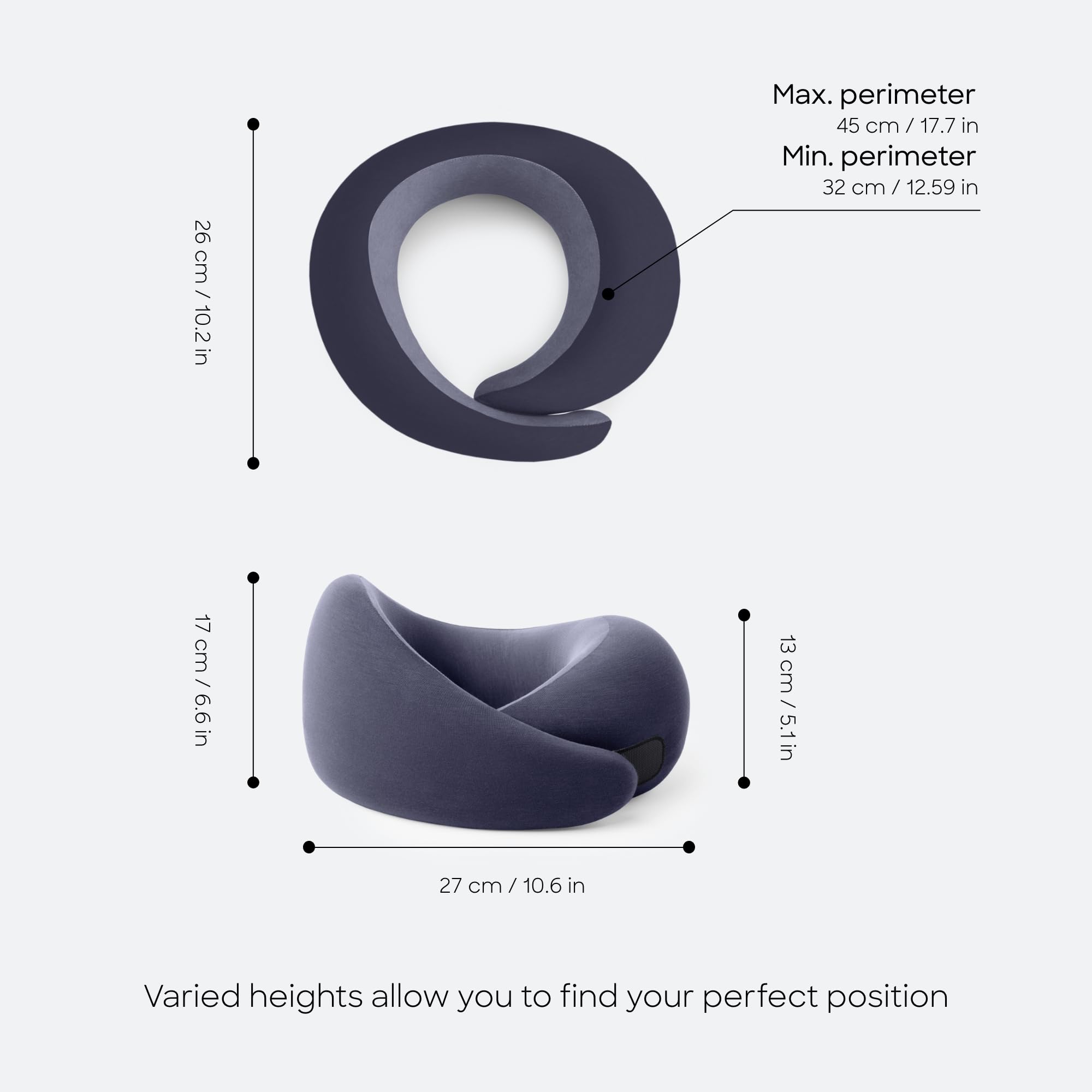 Ostrichpillow GO asymmetrical sides highlighting versatile resting positions benefit