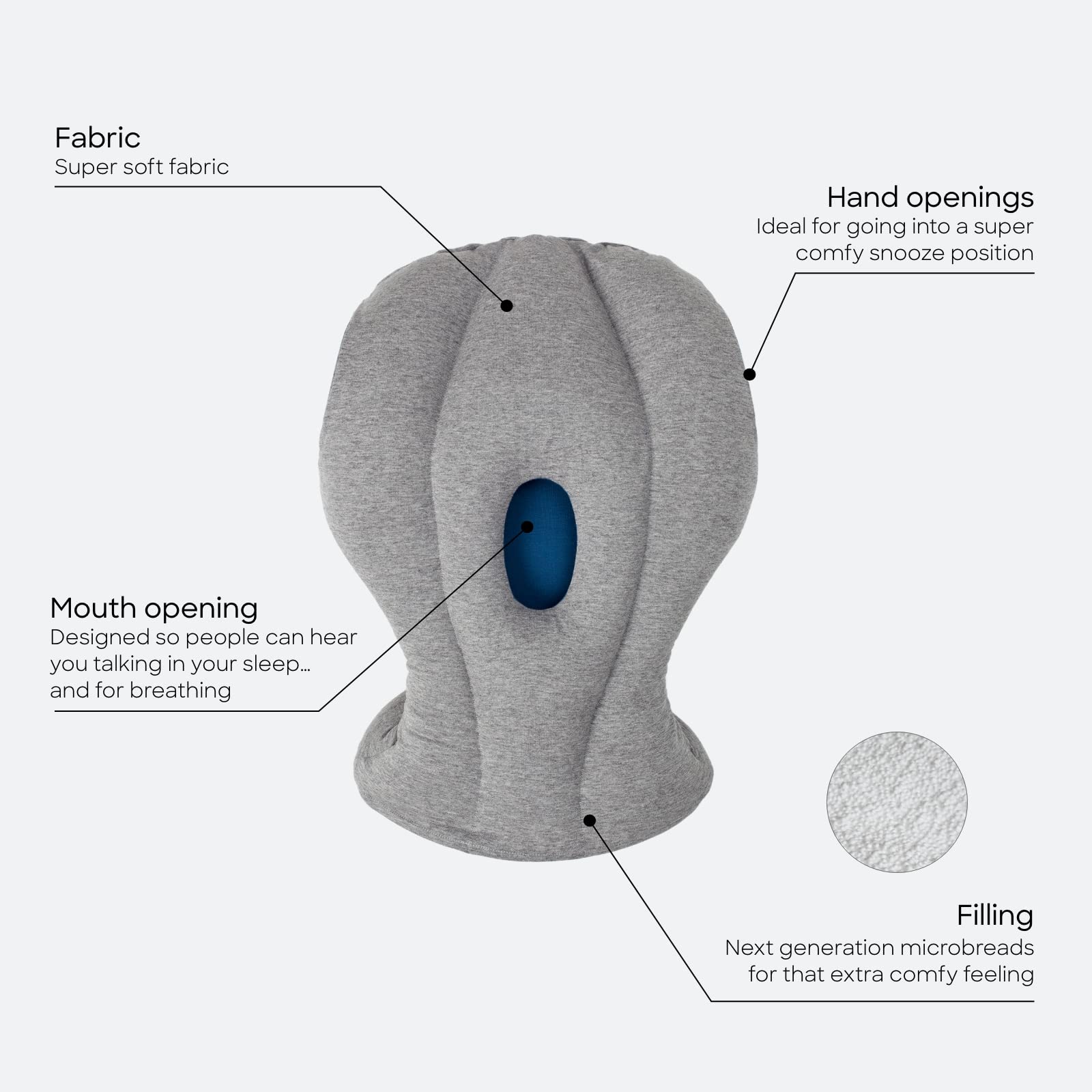 OSTRICH PILLOW close-up of soft fabric texture for comfortable feel