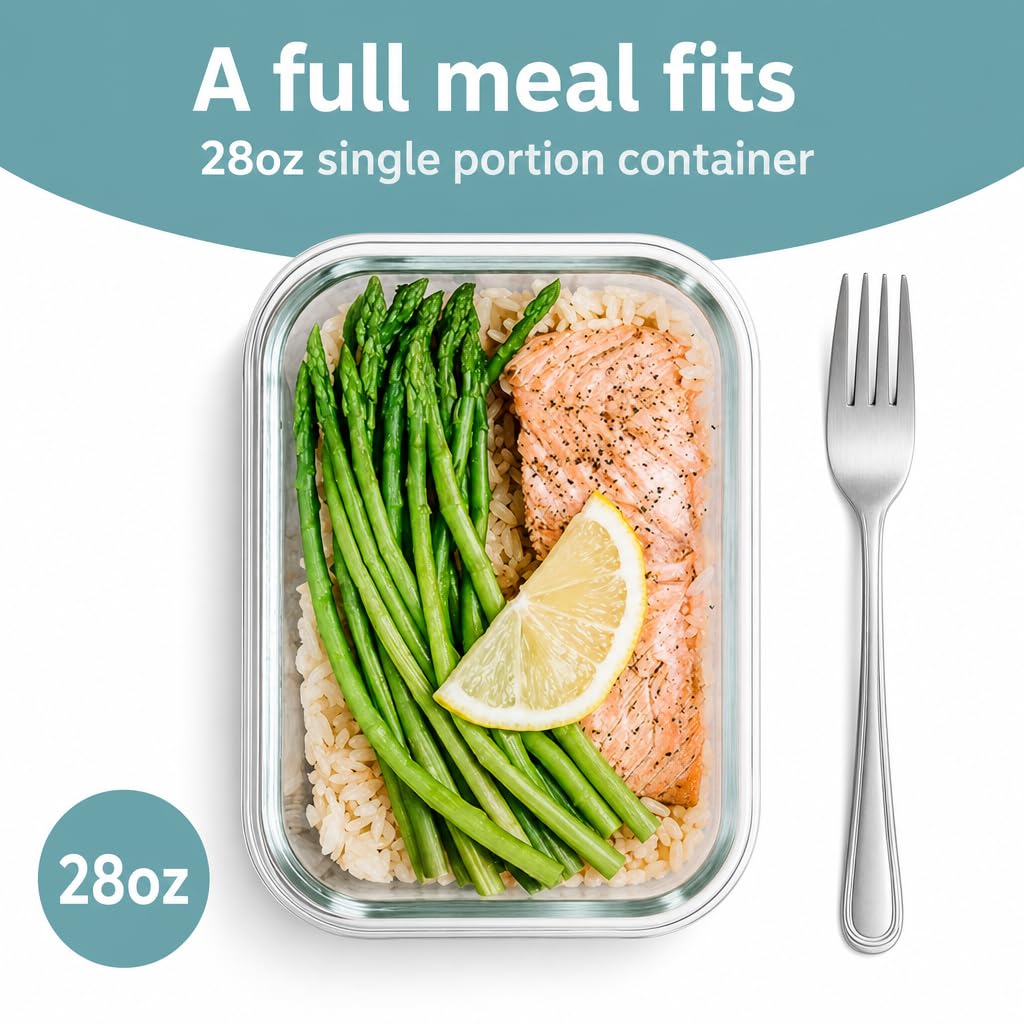 Otis Classic container in use with prepared meal for portability