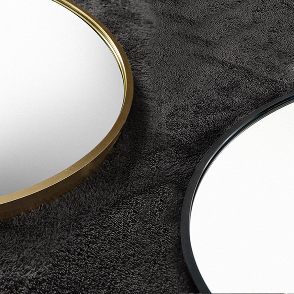 Otlsh mirror next to door illustrating 14x48 size and space-saving benefit