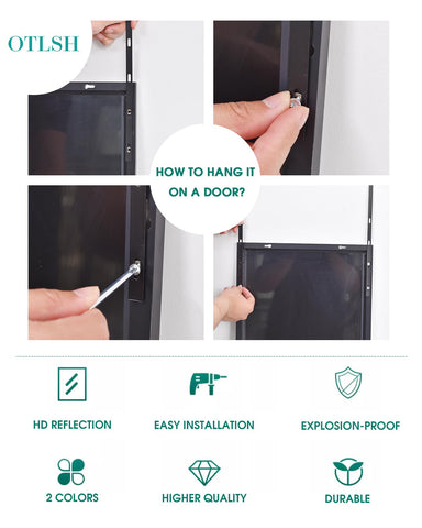 Otlsh mirror mounted on entryway wall displaying outfit-check convenience benefit