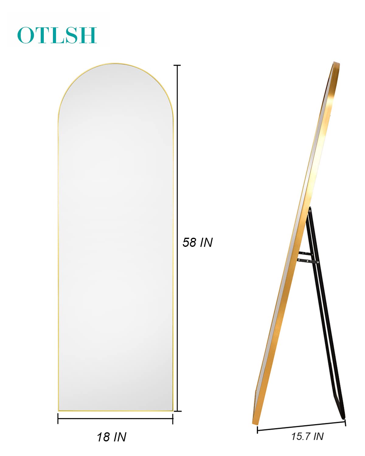 Otlsh frame close-up showing gold aluminum texture and durable finish benefit