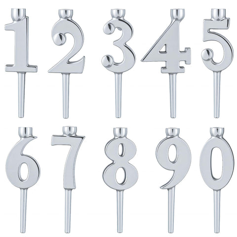 Otoolling front packaging showing ten silver number candleholders and neat layout benefit durability