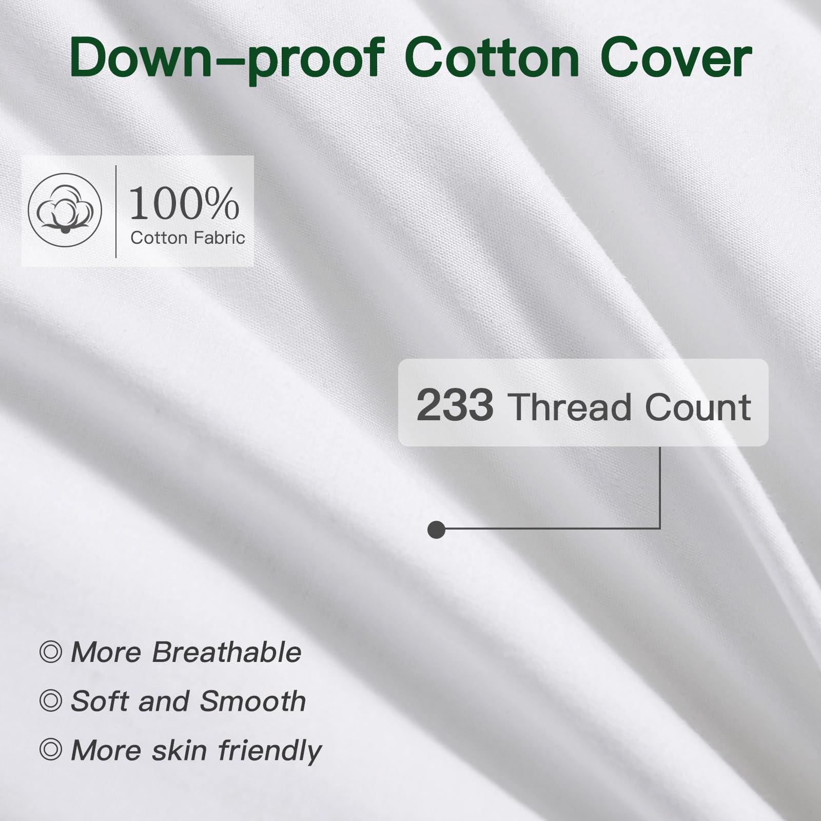 OTOSTAR cotton cover weave detail highlighting breathable, down-proof fabric