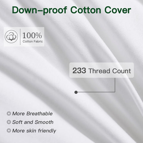 OTOSTAR cotton cover weave detail highlighting breathable, down-proof fabric