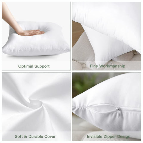 OTOSTAR pillow insert beside ruler showing accurate 20x20 inch size