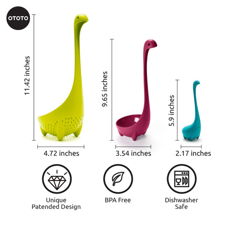 OTOTO Nessie ladle close-up highlighting silicone scoop and durable handle