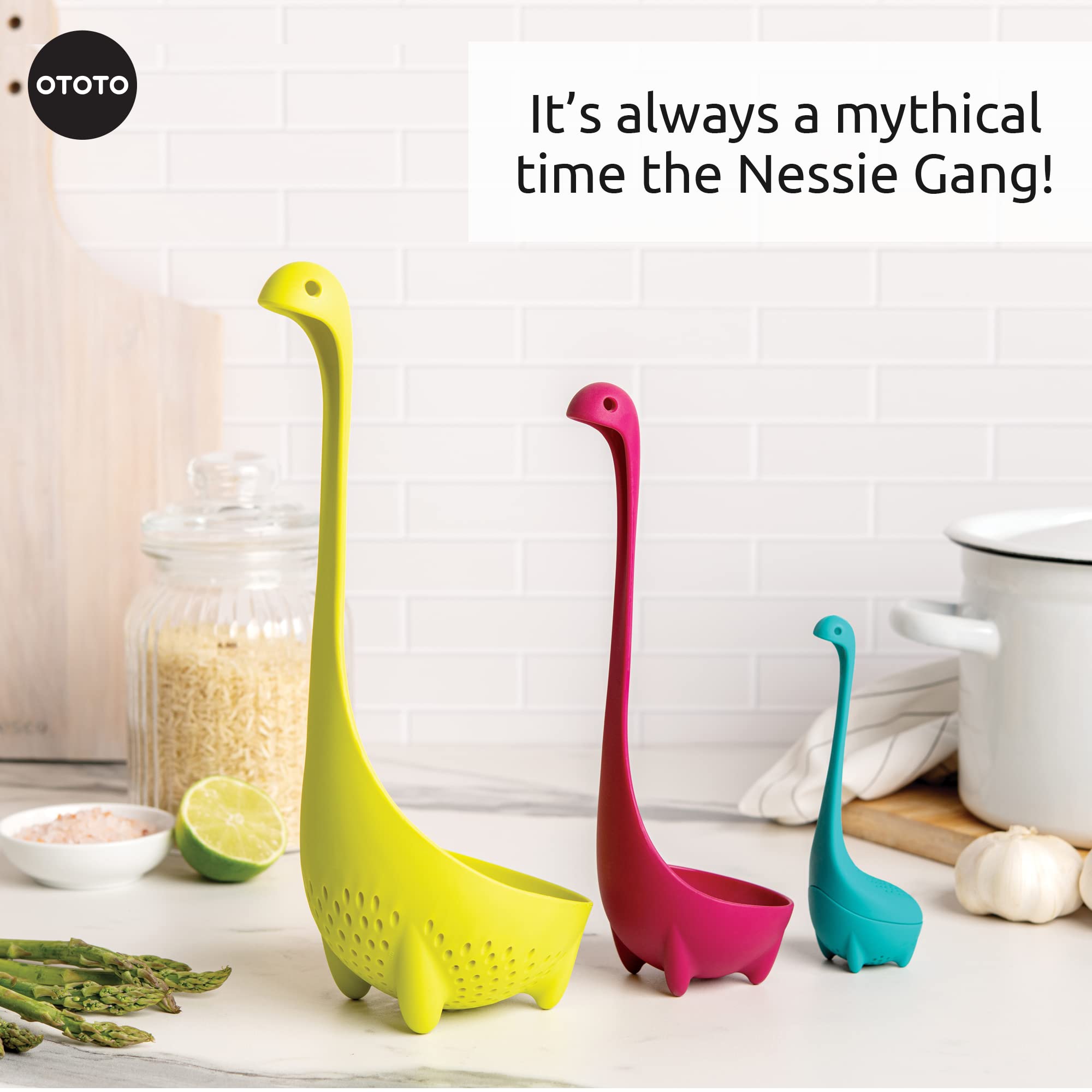 OTOTO Nessie family placed on kitchen counter conveying playful daily use