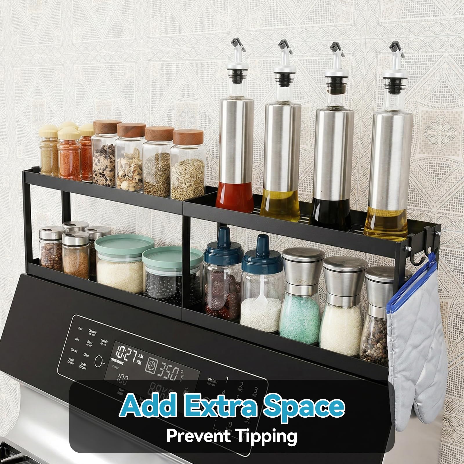 OTraki anti-drop fence close-up keeping bottles stable while cooking