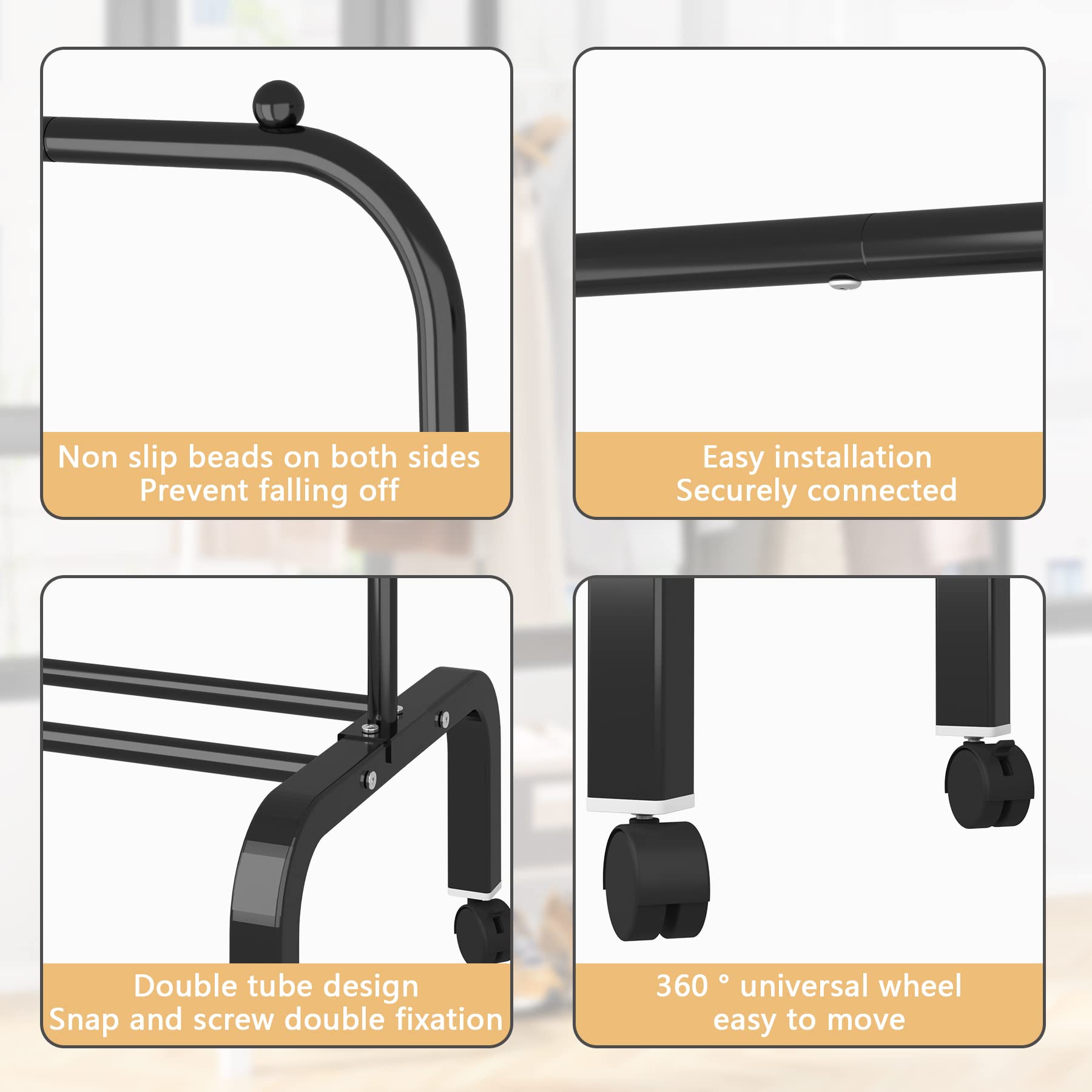 OTROUWORHT rack beside a coat to show height clearance and scale