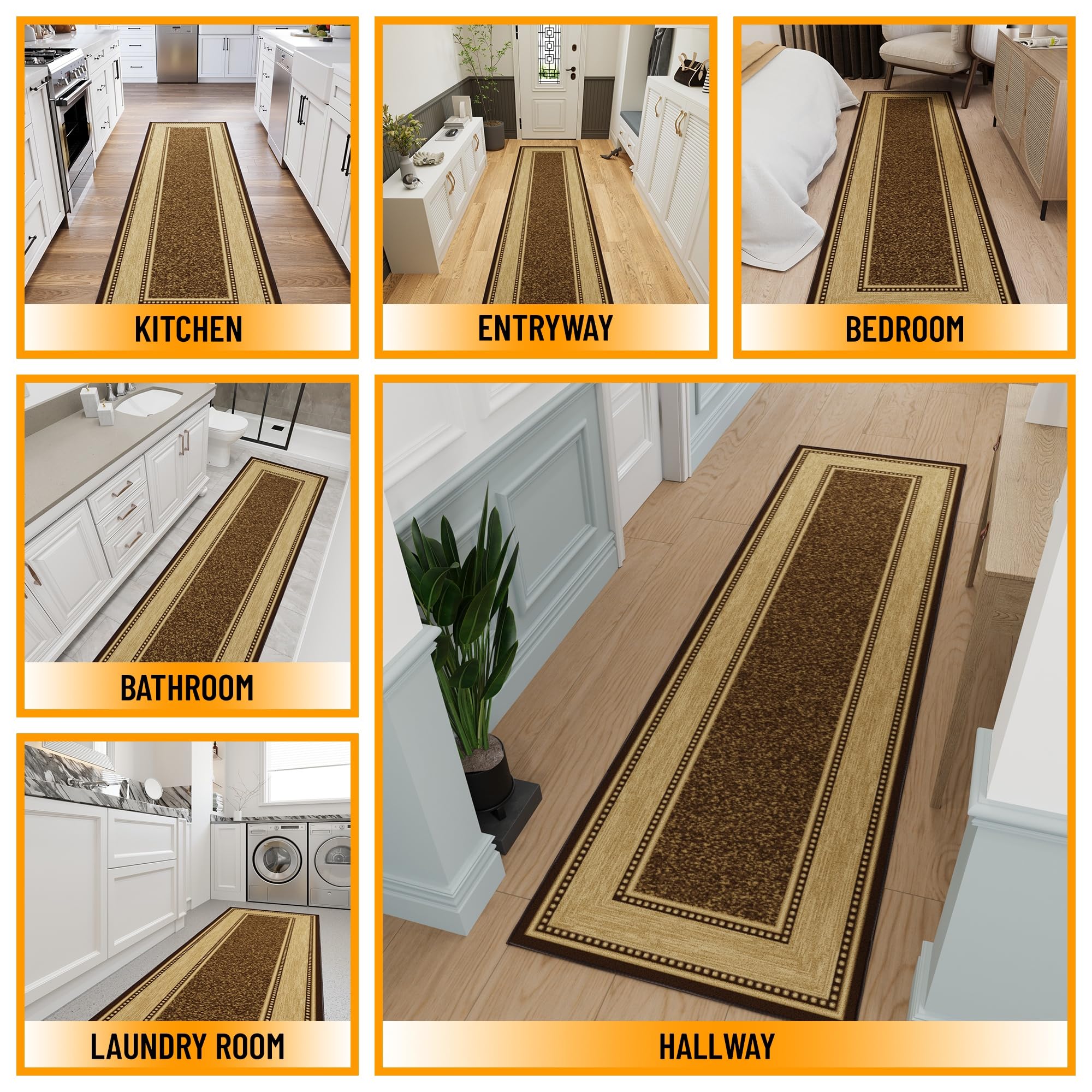 Ottomanson image of rubber backing demonstrating non-slip stability on floors