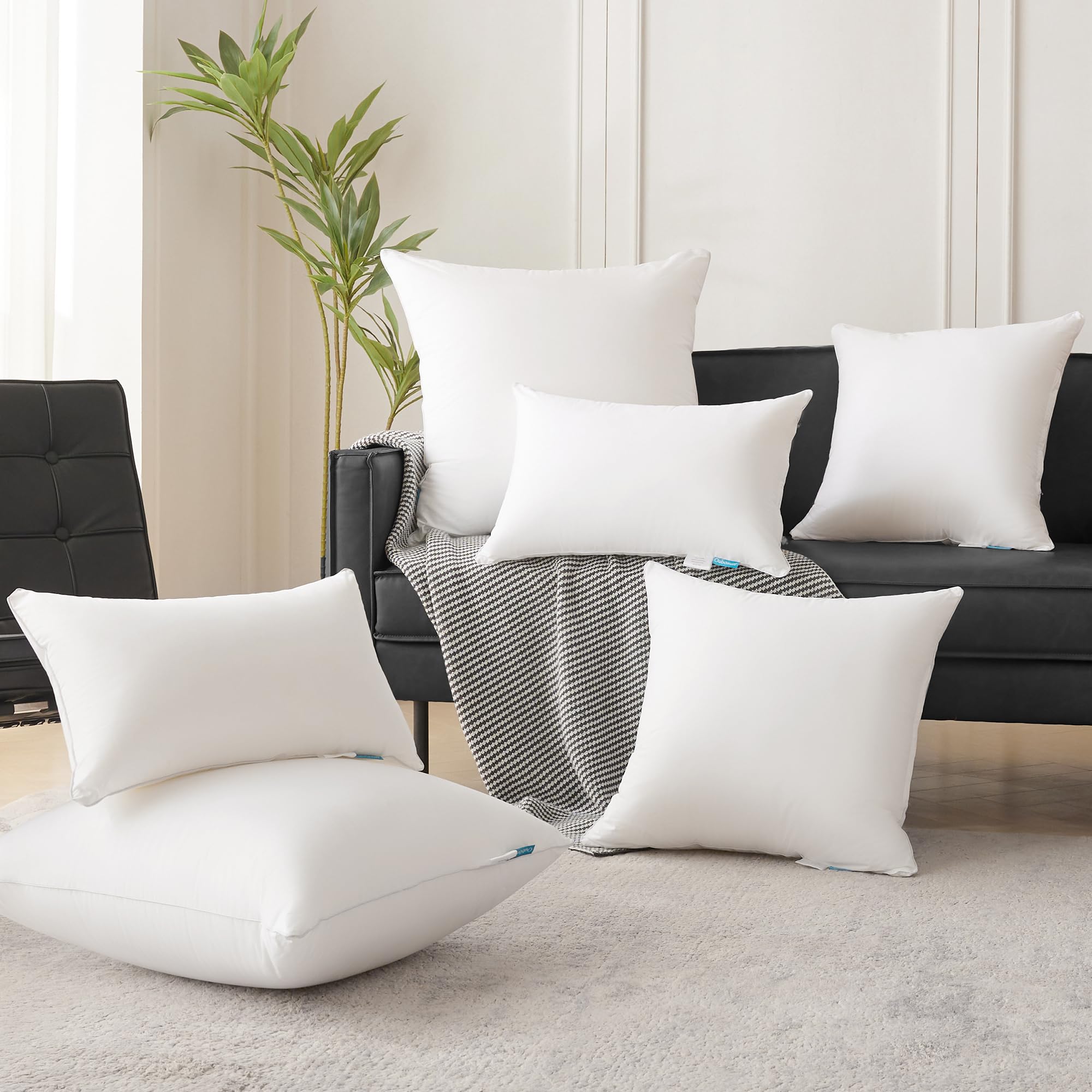 Oubonun pillows on bed showing decorative impact and supportive feel