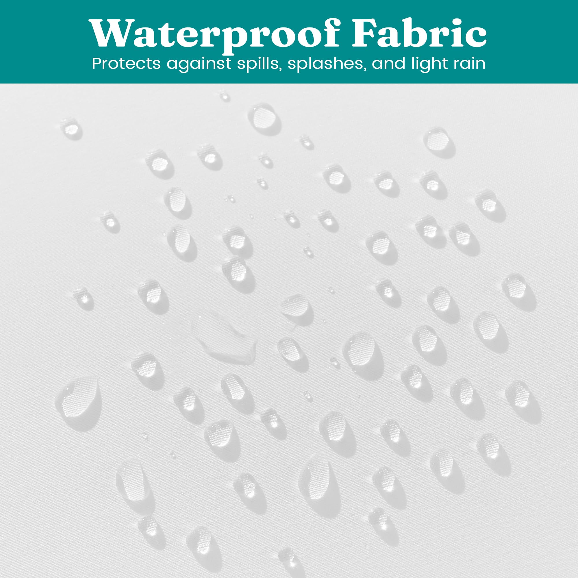 Oubonun close-up of waterproof polyester fabric showing moisture resistance