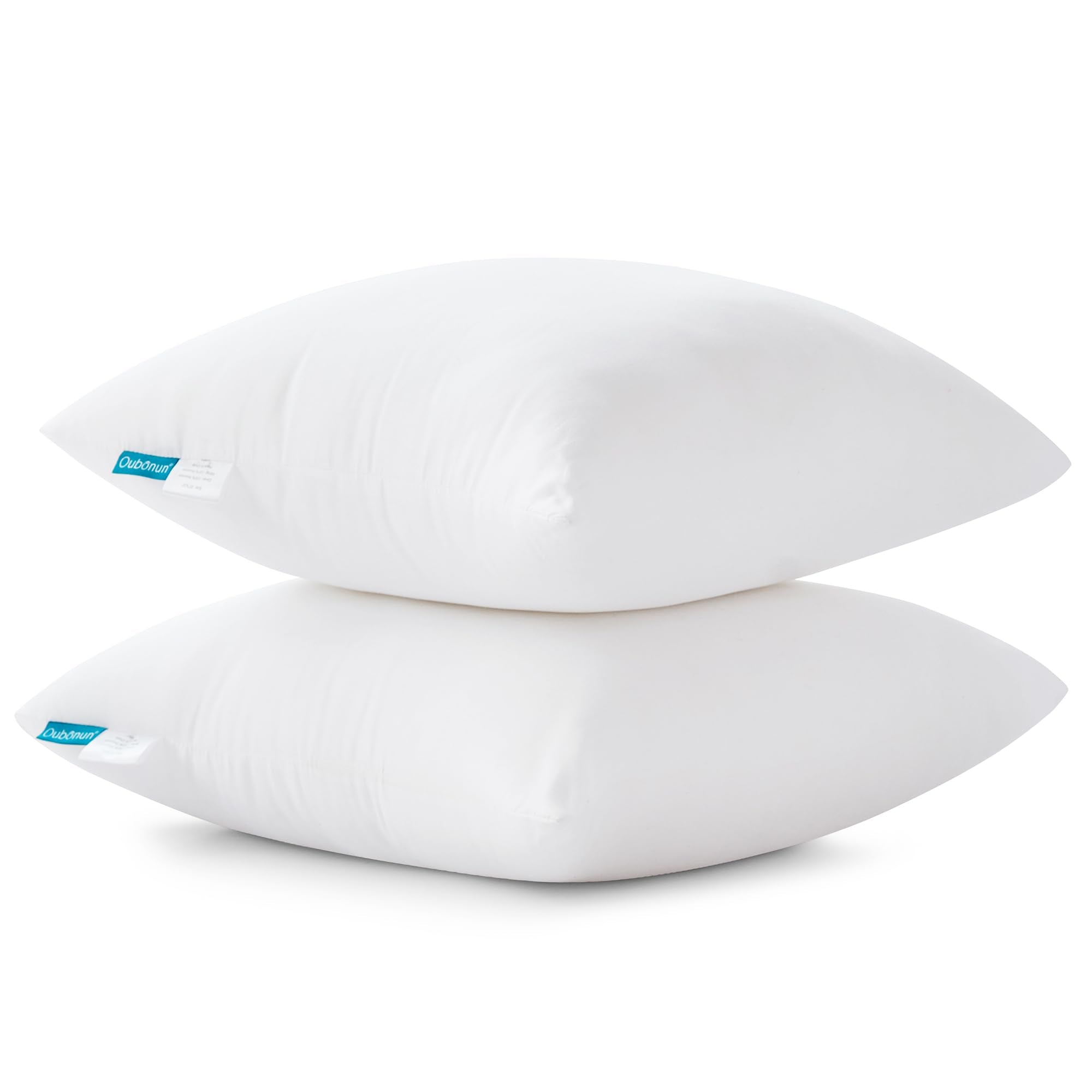 Oubonun fluffed insert on sofa demonstrating plush support and neat silhouette