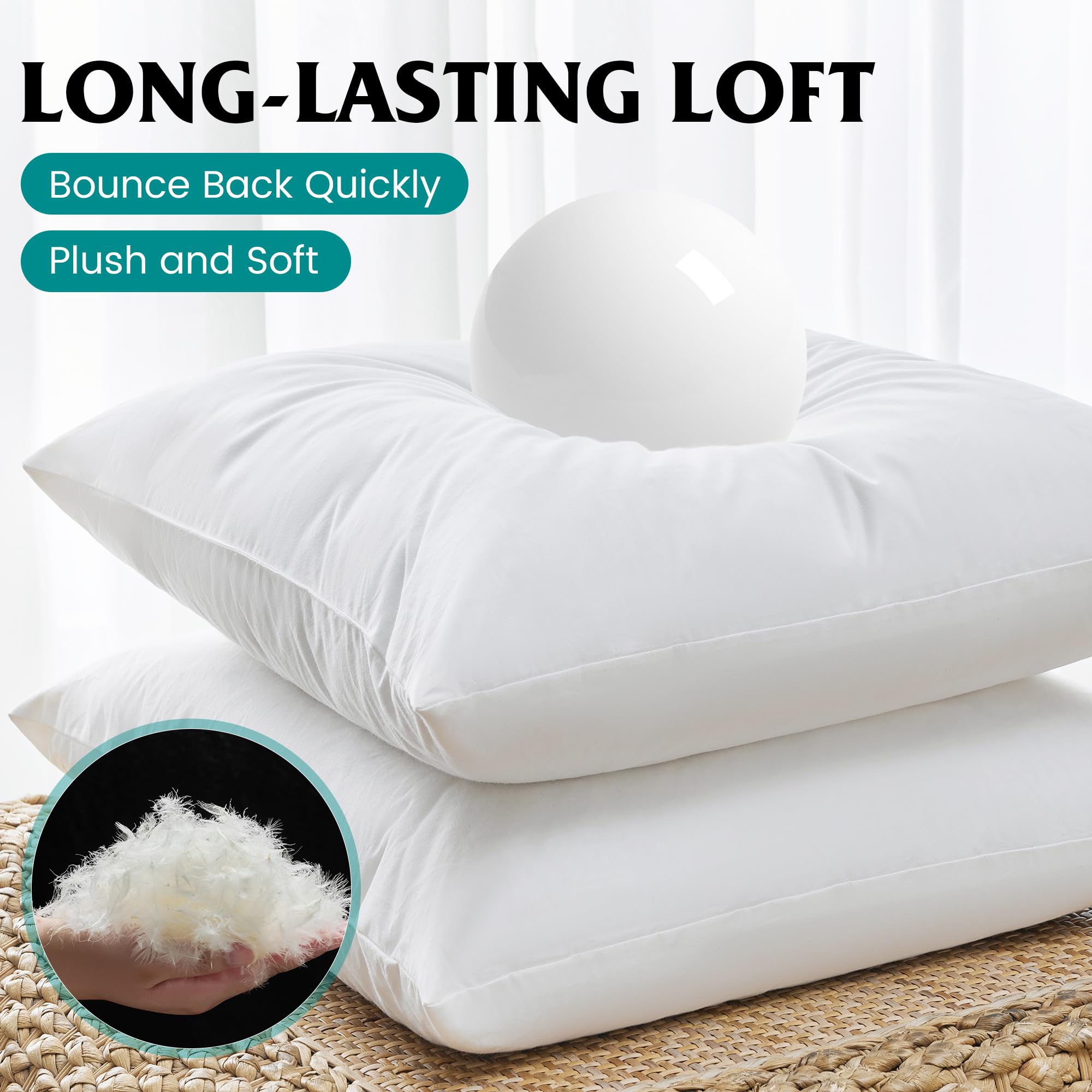 Oubonun insert inside linen cover demonstrating full tailored decorative look
