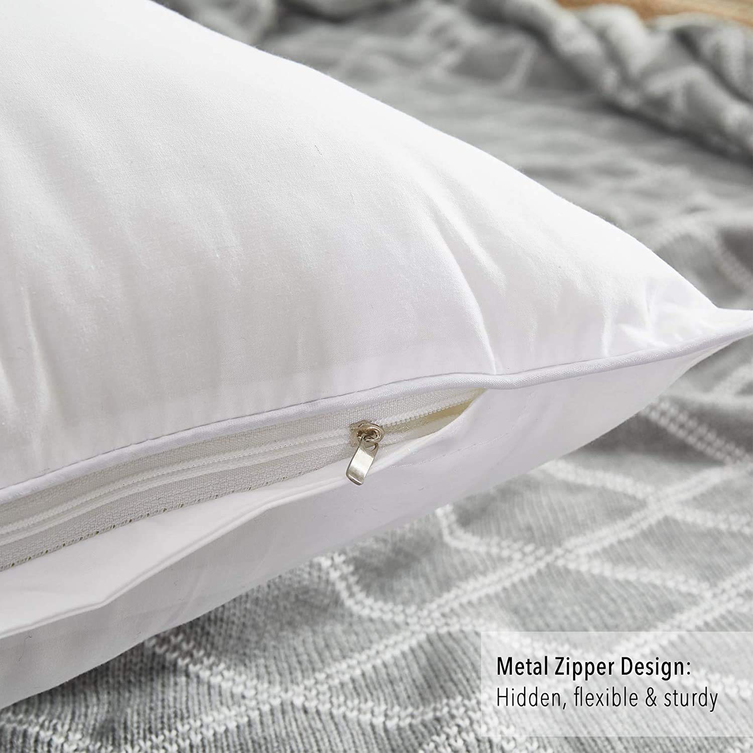 Oubonun insert inside pillowcase showing smooth fill and even loft