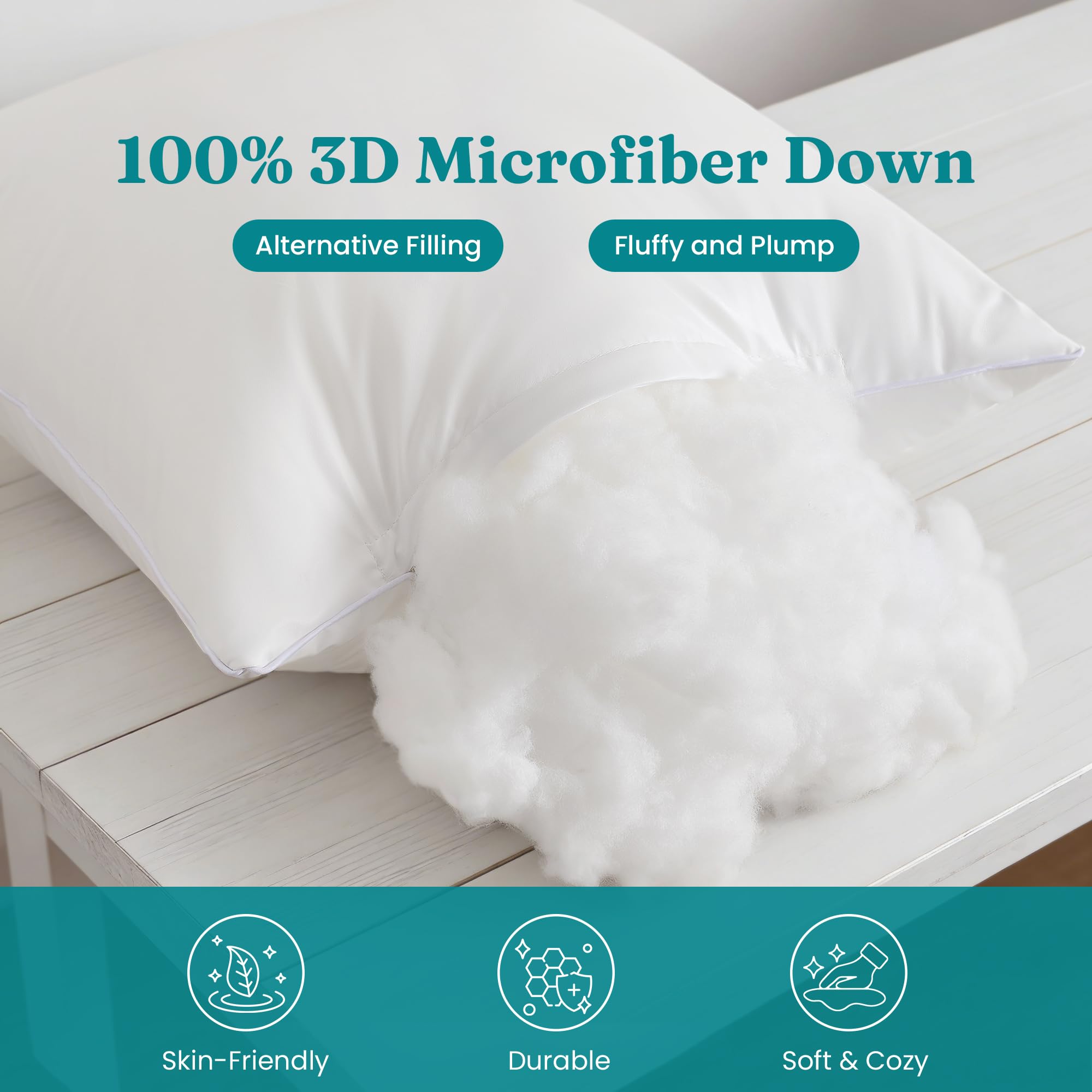 Oubonun insert fitted inside decorative pillowcase showing seamless look and versatility