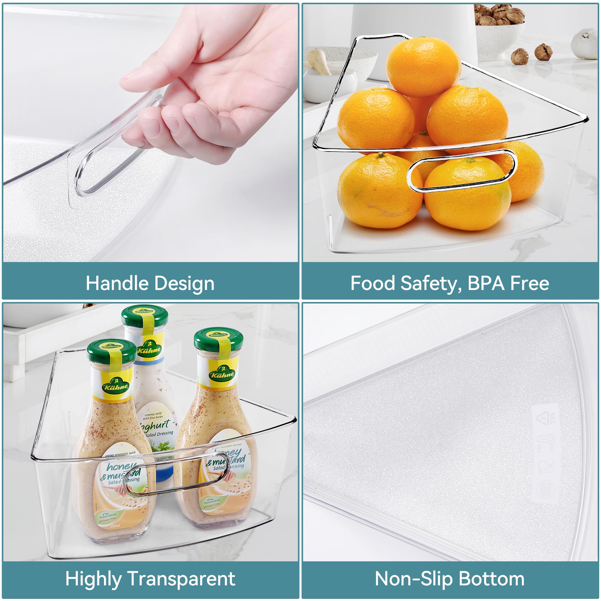 Oubonun bins placed on lazy Susan inside cabinet improving reachability
