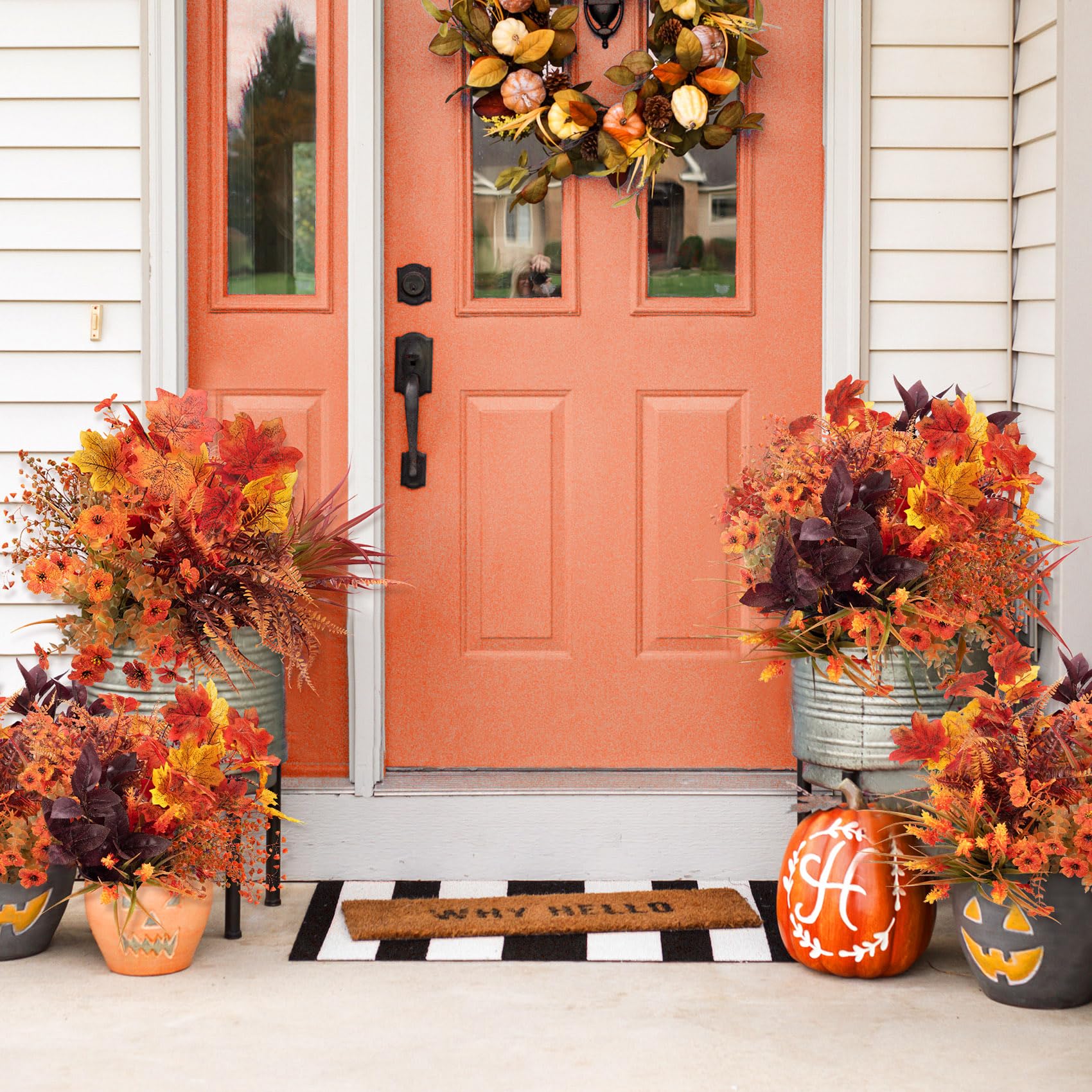 Ouddy Decor styled living room bouquet demonstrating instant autumn ambiance benefit