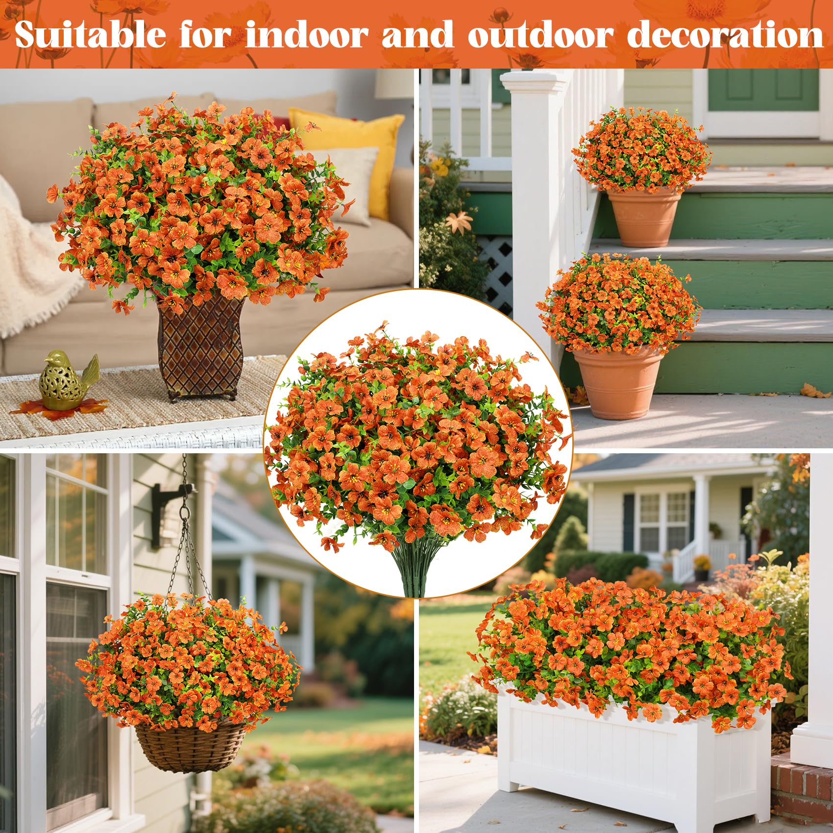 Ouddy Decor floral stems next to ruler showing 13.8-inch height
