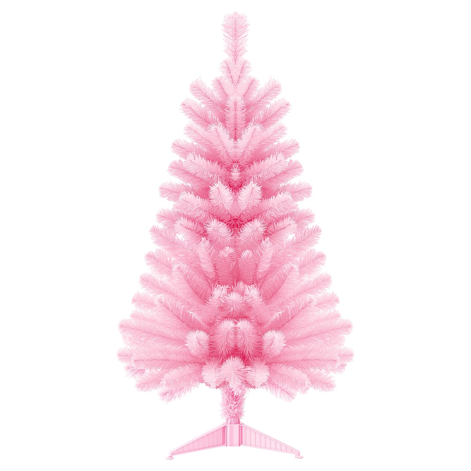 OULONGER pink tabletop tree front view showing full shape and festive appeal